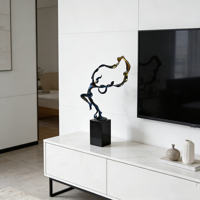 Dynamic Alloy Dancer & Marble-Base Desktop Ornament Set (4 Styles)