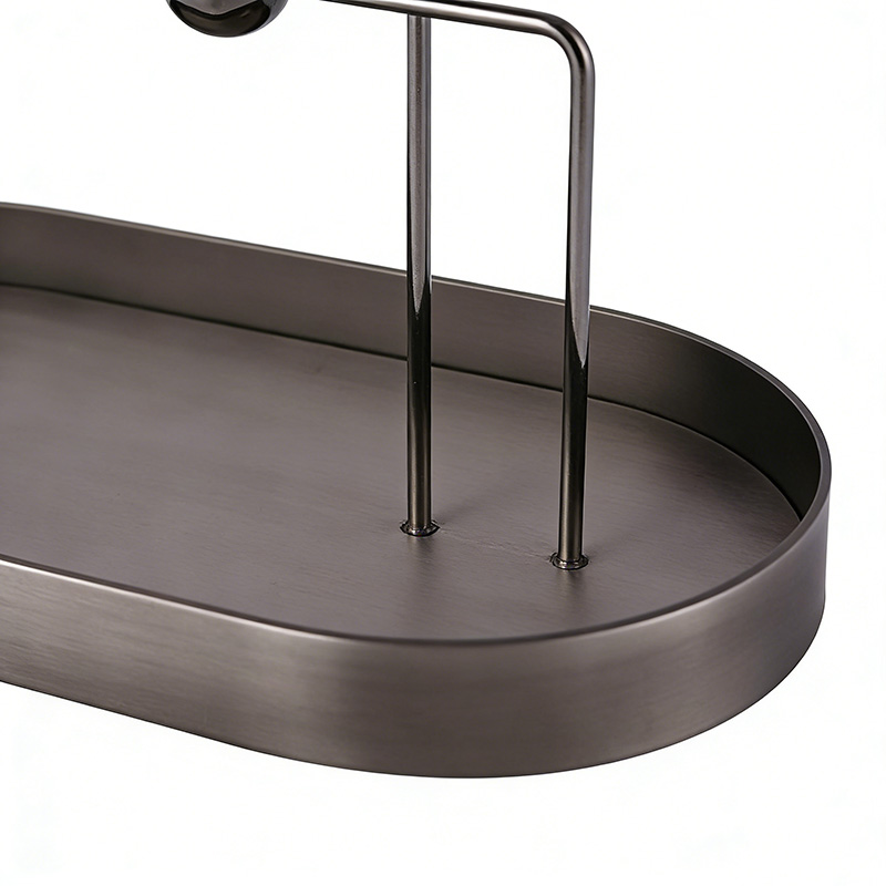 Minimalist Black Metal & Stainless Steel Jewelry Tray - Image 5