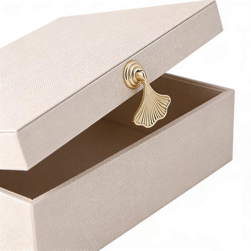 Beige Leather Mdf Jewelry Box Set (Two Sizes) - Image 4