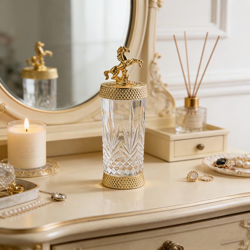 Opulent Glass & Zinc Alloy Storage Jar Collection (Four Novelty Styles) - Image 8