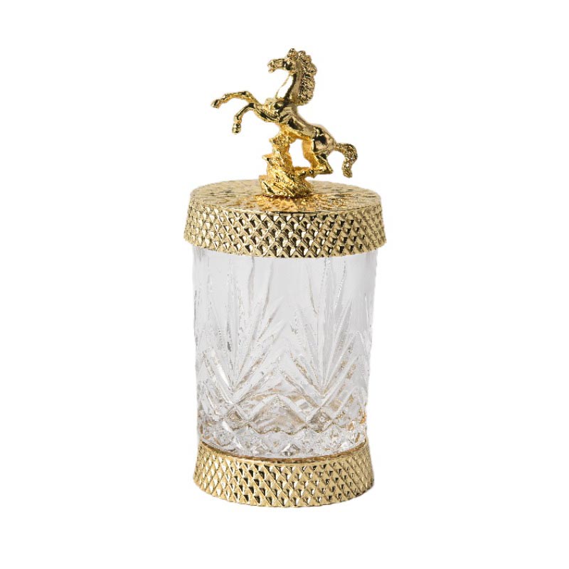 Opulent Glass & Zinc Alloy Storage Jar Collection (Four Novelty Styles) - Image 12