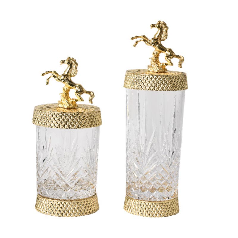Opulent Glass & Zinc Alloy Storage Jar Collection (Four Novelty Styles) - Image 9