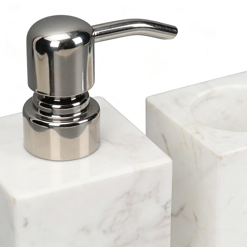 Marble & Iron Modern Geometric Bathroom Accessory Set (4 Styles) - Image 5