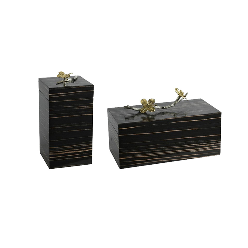 Luxury Wood & Brass/Zinc Alloy Storage Box Set (Two Styles) - Image 2