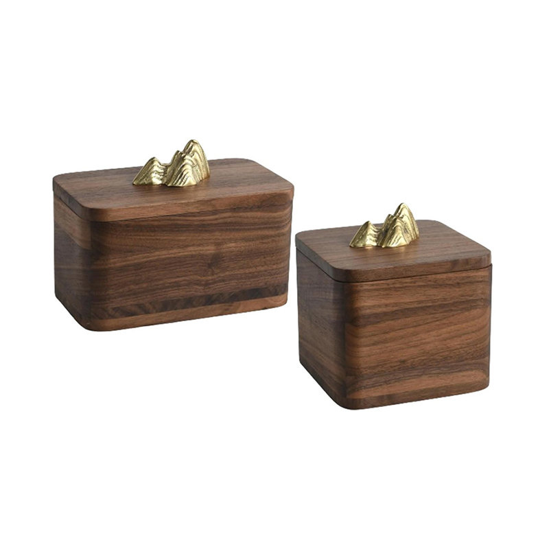 Luxury Wood & Brass/Zinc Alloy Storage Box Set (Two Styles) - Image 5