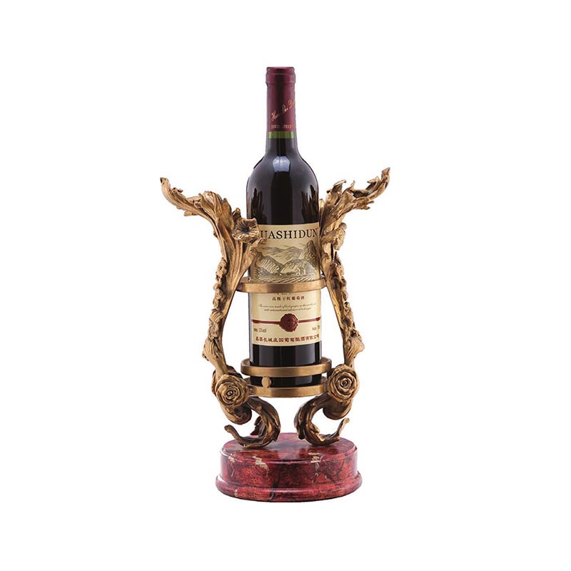 Vintage Brass & Marble Wine Rack Set - Image 3