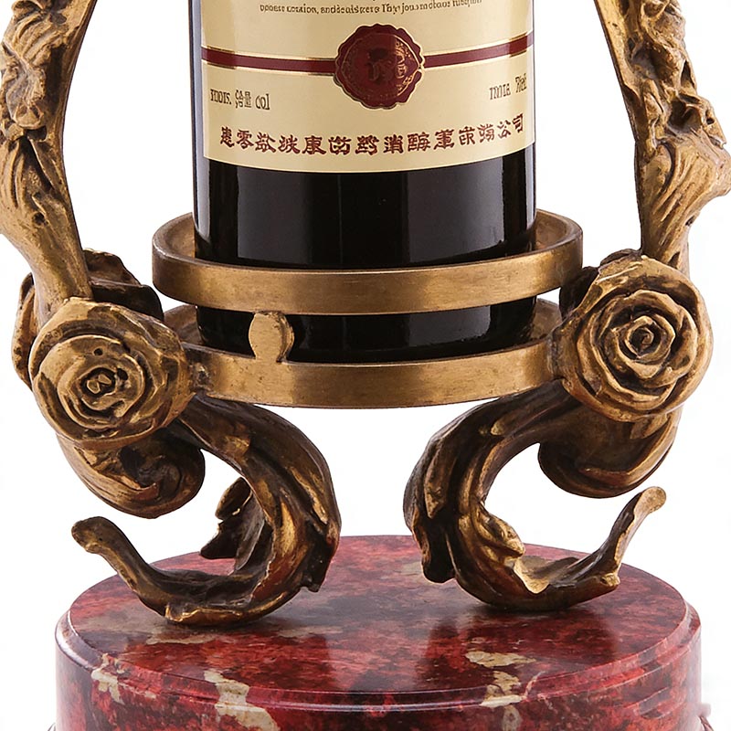 Vintage Brass & Marble Wine Rack Set - Image 2