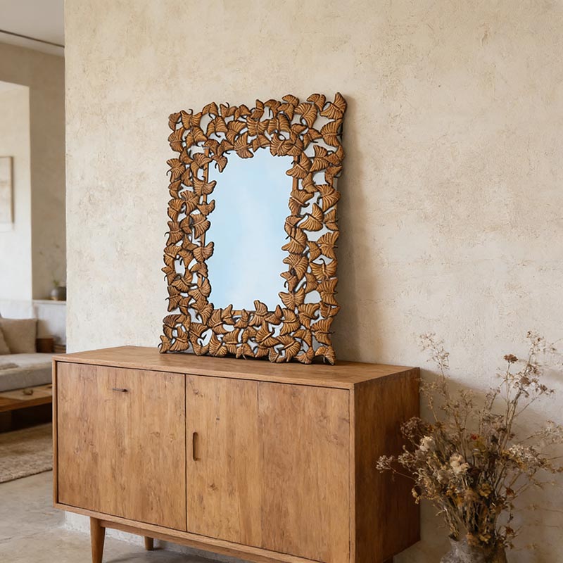 Butterfly & Leaf Iron Frame Decorative Wall Mirror Collection (5 Styles) - Image 9