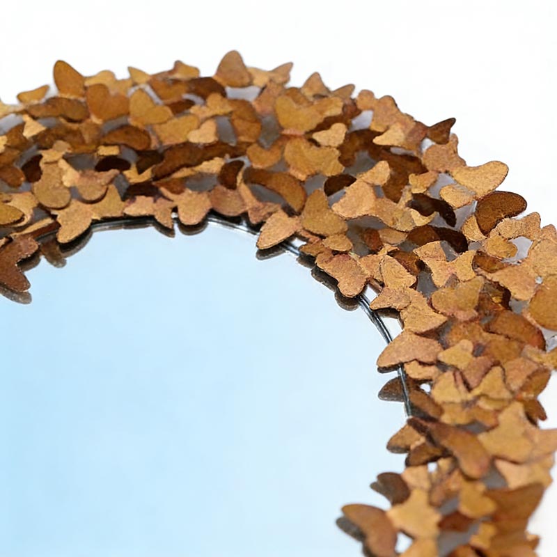 Butterfly & Leaf Iron Frame Decorative Wall Mirror Collection (5 Styles) - Image 6