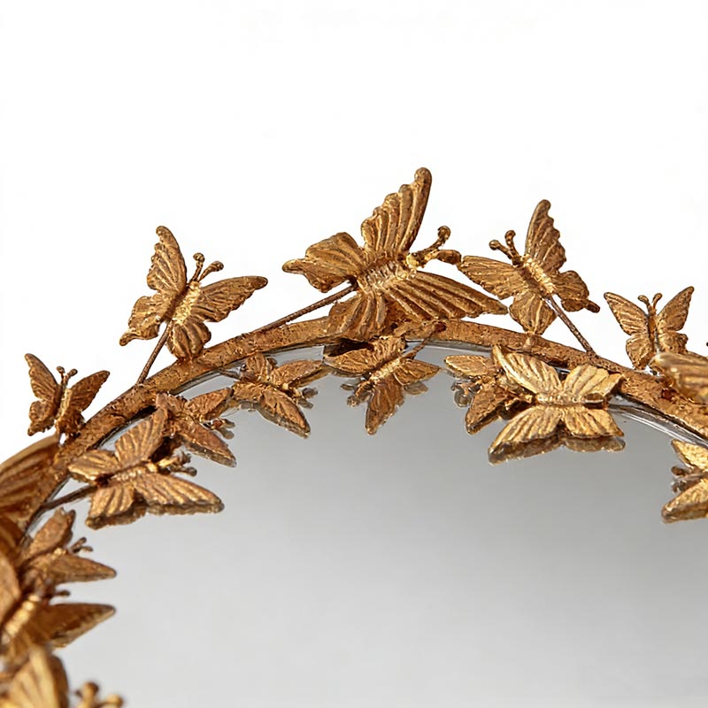 Butterfly & Leaf Iron Frame Decorative Wall Mirror Collection (5 Styles) - Image 2