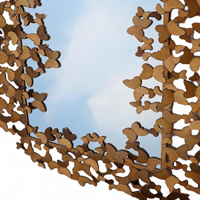 Butterfly & Leaf Iron Frame Decorative Wall Mirror Collection (5 Styles) - Image 8