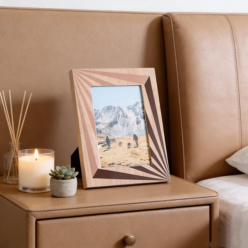 MDF & Glass Artistic Pattern Photo Frame Set (4 Styles, 2 Sizes Each)