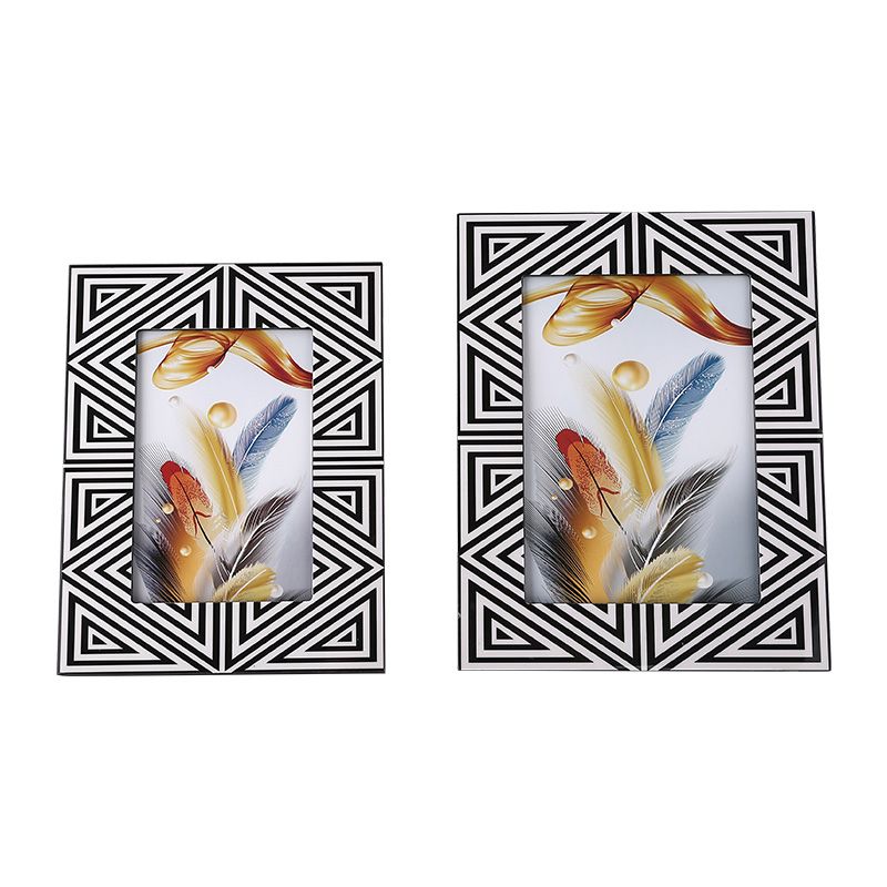 MDF & Glass Artistic Pattern Photo Frame Set (4 Styles, 2 Sizes Each) - Image 9