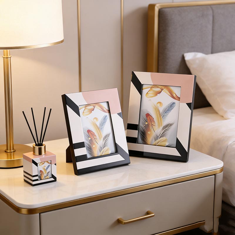 MDF & Glass Artistic Pattern Photo Frame Set (4 Styles, 2 Sizes Each) - Image 10