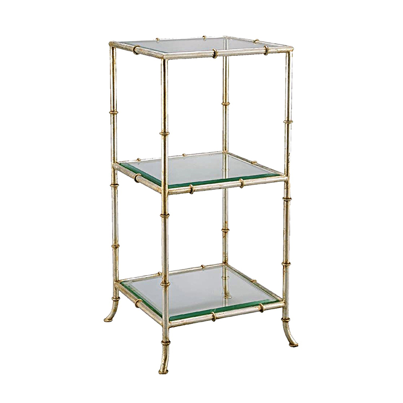 Bamboo-Frame Iron & Tempered Glass Accent Table Set (Square & Round Designs) - Image 9