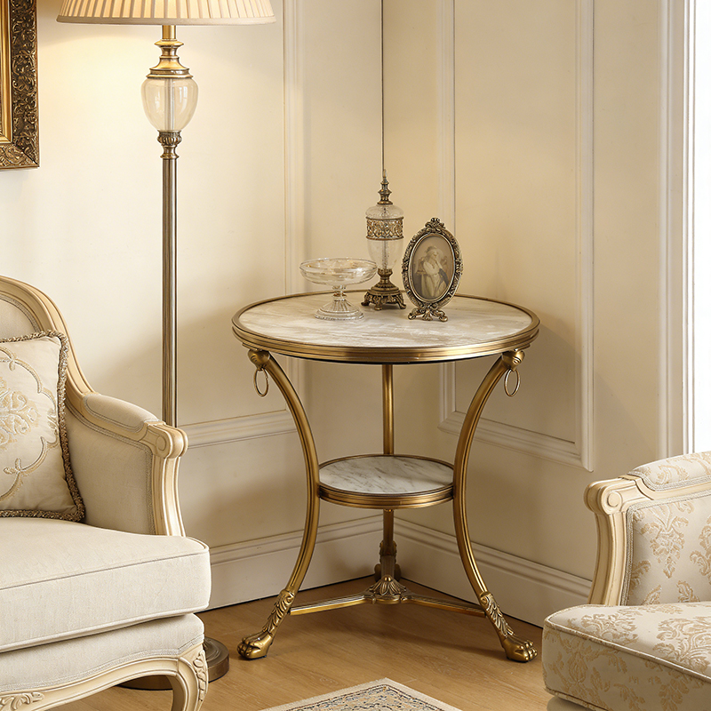 Brass & Marble Accent Table Collection (14 Distinct Designs) - Image 10