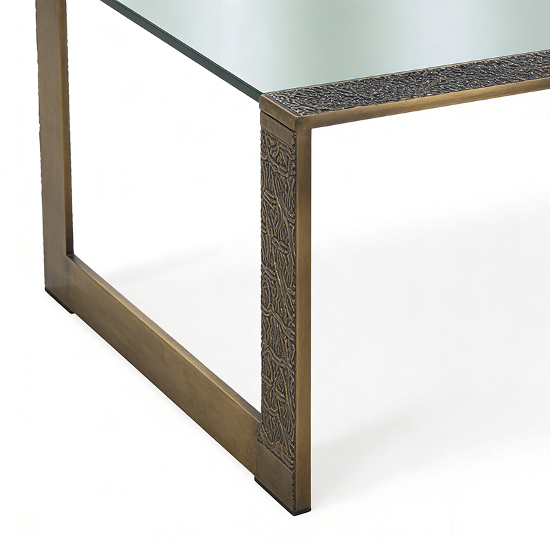 Rectangular Iron & Tempered Glass Coffee Table Set - Image 2