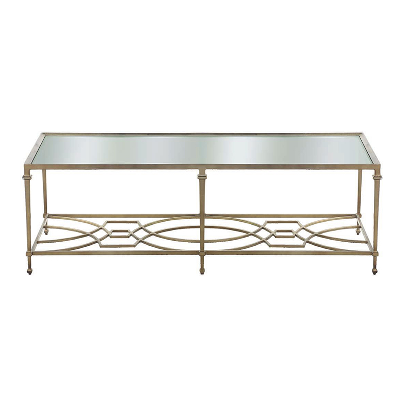 Rectangular Iron & Tempered Glass Coffee Table Set - Image 6