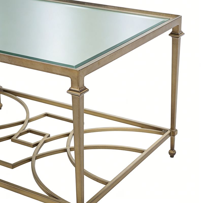 Rectangular Iron & Tempered Glass Coffee Table Set - Image 5