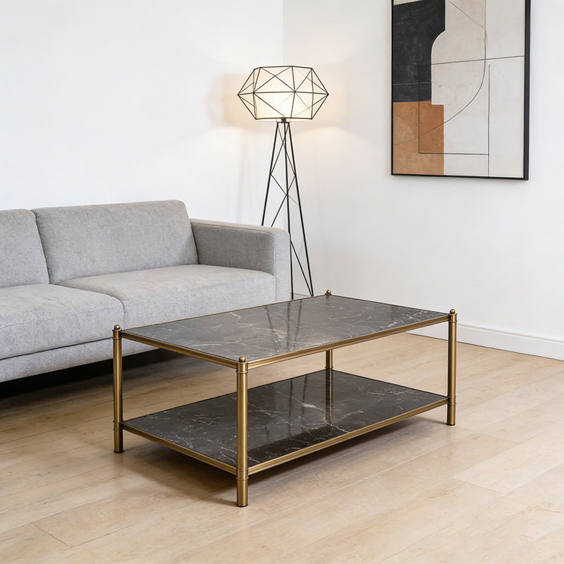 Brass & Marble Coffee Table Collection (Square, Round & Rectangular Designs) - Image 10