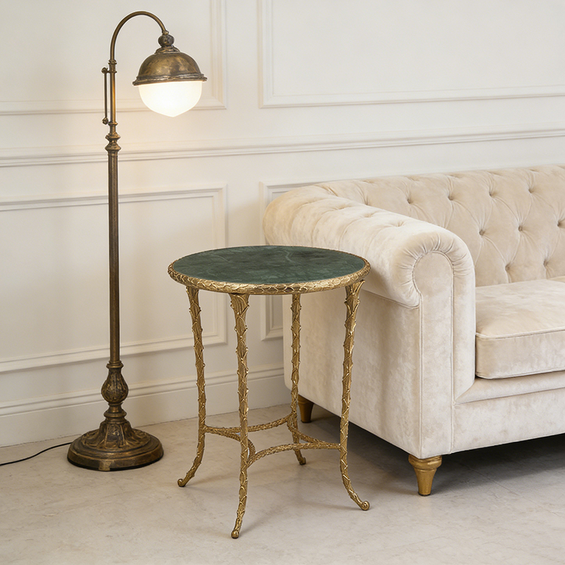 Brass & Marble Accent Table Collection (12 Distinct Styles, Round/Triangular/Rectangular Shapes) - Image 5