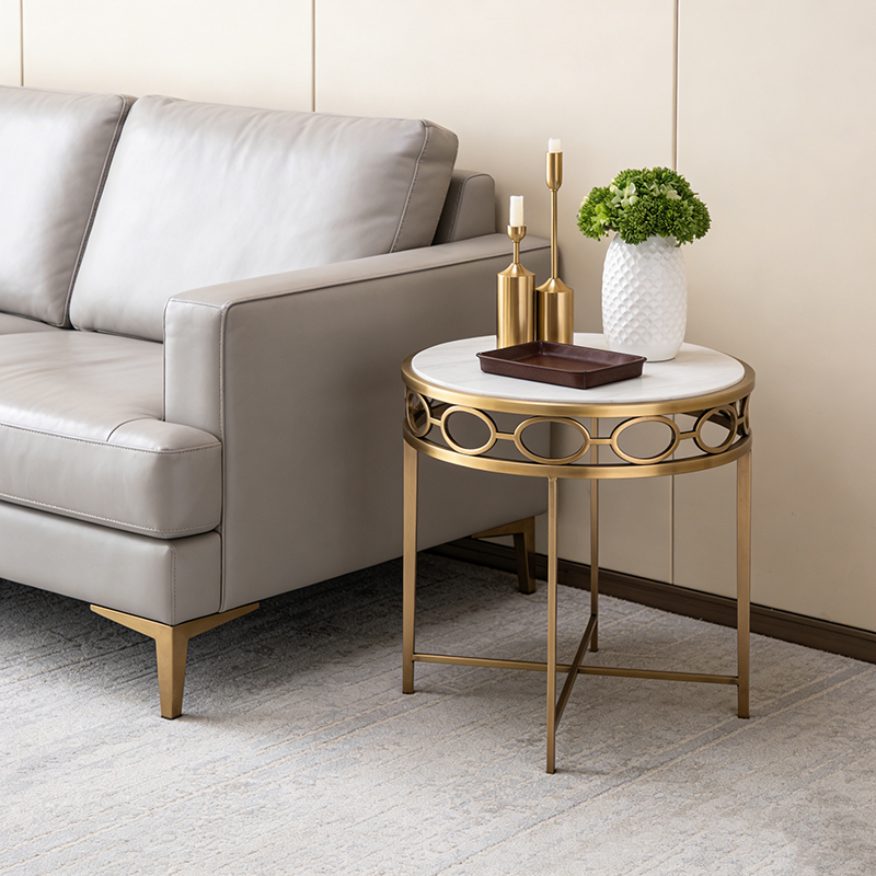 Brass & Marble Accent Table Collection (12 Distinct Styles, Round/Triangular/Rectangular Shapes) - Image 10