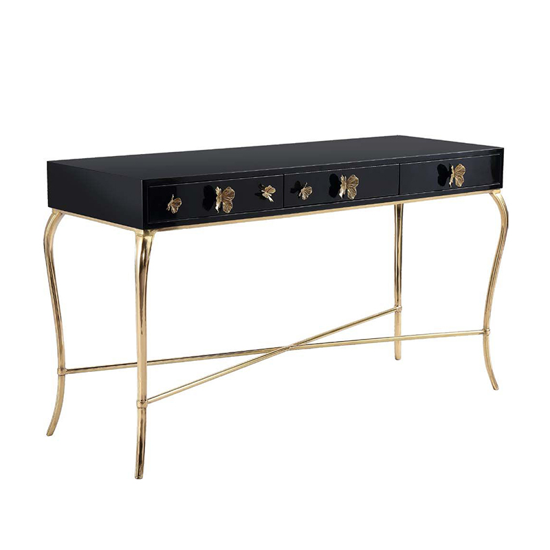 Brass & MDF Console Table Set (Nature-Inspired & Art Deco Styles) - Image 5
