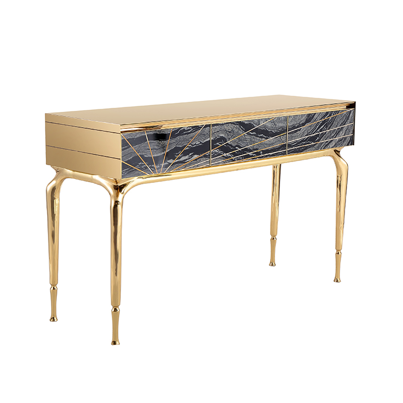 Luxury Mixed-Material Console Table Set - Image 3