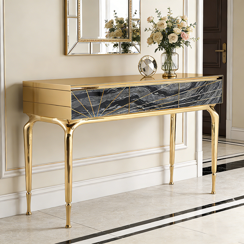 Luxury Mixed-Material Console Table Set